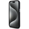 Original Handyhülle IPHONE 15 Karl Lagerfeld Silicone Metal Script Logo schwarz