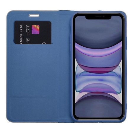 Kabura LUNA Book Carbon do IPHONE 14 niebieski