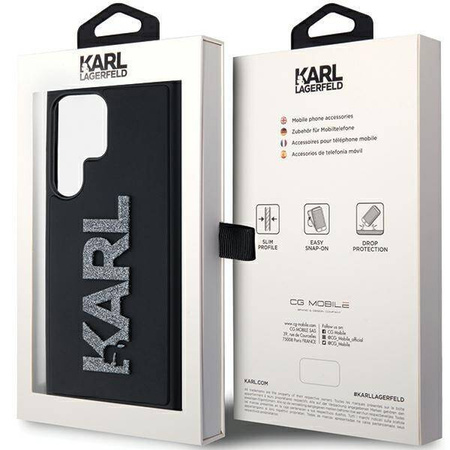 Oryginalne Etui KARL LAGERFELD hardcase 3D Rubber Glitter Logo KLHCS24S3DMBKCK do Samsung Galaxy S24 Ultra czarny