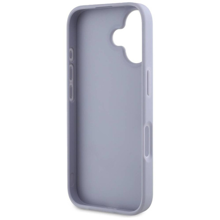 Case IPHONE 16 Guess Hot Stamp 4G Pattern Triangle Metal Logo purple