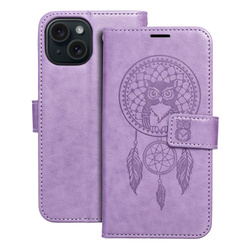 Kabura MEZZO Book do IPHONE 15 łapacz snów fioletowy