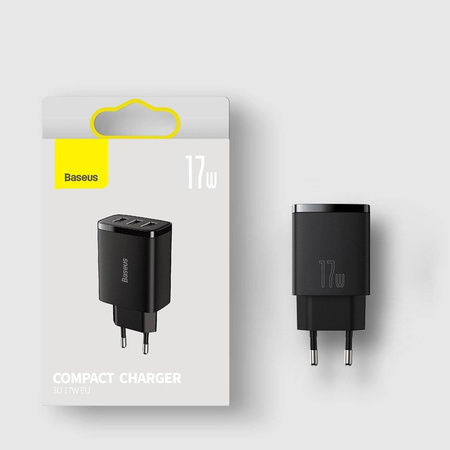 Baseus Compact  Charger 3U 17W EU White