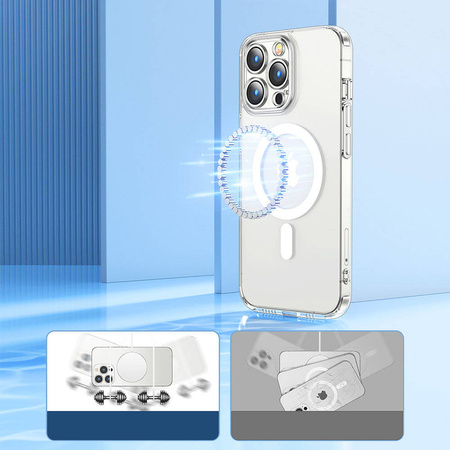 Joyroom 14D Magnetic Case magnetyczne etui do iPhone 14 Pro Max kompatybilne z MagSafe przezroczysty (JR-14D8)