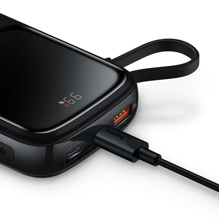 Powerbank 10000mAh 20W Baseus Qpow Pro Overseas Edition + USB C 3A Cable - Black