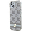 DKNY DKHMP15MHCPTSE iPhone 15 Plus / 14 Plus 6.7" beżowy/beige hardcase IML Checkered Mono Pattern & Printed Stripes MagSafe
