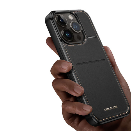3-in-1-Hülle für iPhone 13 Pro mit MagSafe Wallet RFID-blockierender Ständer Dux Ducis Rafi Mag – Schwarz