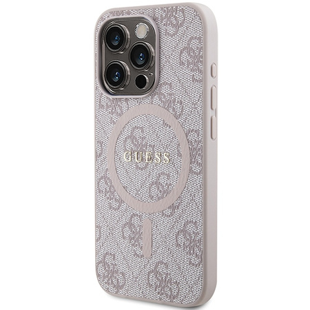 Oryginalne Etui GUESS Hardcase GUHMP14XG4GFRP do iPhone 14 Pro Max (Kompatybilny z Magsafe / 4G Ring classic logo / różowy)