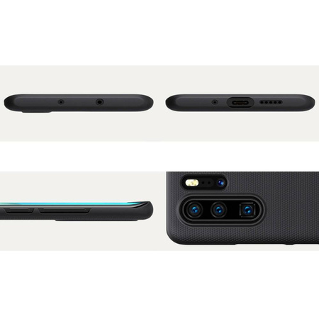 Nillkin Super Frosted Shield wzmocnione etui pokrowiec + podstawka Huawei P30 Pro czarny