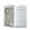 Etui Guess IML Glitter Circle MagSafe na iPhone 16 - czarne