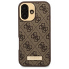 Original Case IPHONE 16 Guess Hardcase 4G Logo Plate MagSafe (GUHMP16SU4GPRW) brown