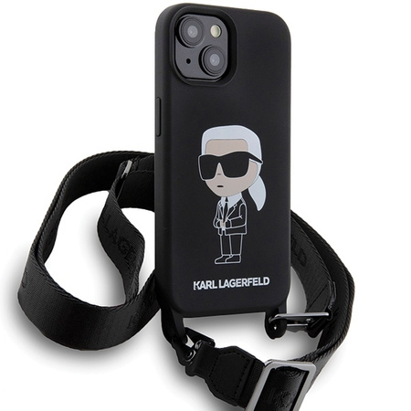 Etui Karl Lagerfeld Crossbody Silicone Ikonik do iPhone 15 - czarne