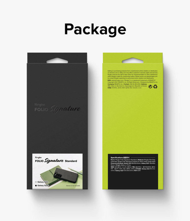 Ringke Folio Signature Flip Leather Case für Samsung Galaxy S22+ (S22 Plus) Schwarz (FSS118R262)