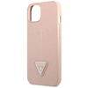 Original Case IPHONE 14 PLUS Guess Hardcase Saffianotriangle Logo (GUHCP14MPSATLP) pink
