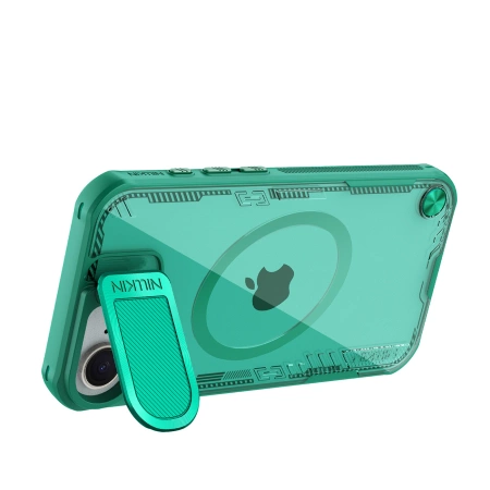 Etui Nillkin Iceblade Prop Magnetic z osłoną na aparat i podstawką na iPhone 16e - zielone