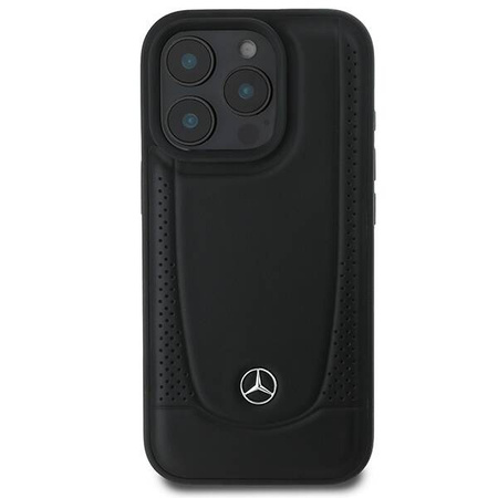 Mercedes nakładka do iPhone 16 Pro 6,3" MEHCP16LARMBK Hardcase Leather Urban czarna