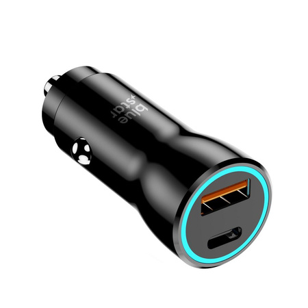 BLUE STAR ładowarka samochodowa 3A 25W Typ C + USB A PD QC3.0 AFC PPS czarna