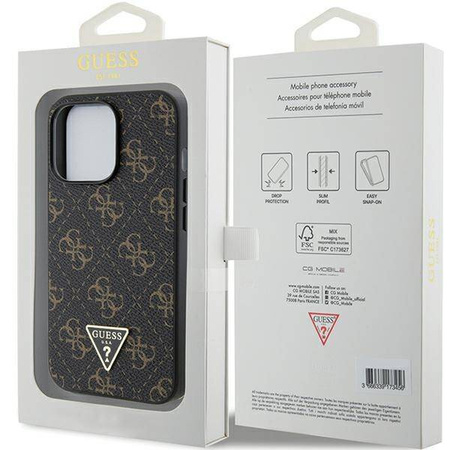 Oryginalne Etui GUESS hardcase 4G Triangle Metal Logo GUHCP14LPG4GPK do Iphone 14 Pro czarny