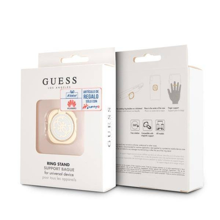 Etui Guess Ring stand GURSEQGWH złoto-biały /gold & white 4G