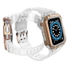 Pasek z etui ochronnym Protect Strap Band do Apple Watch 38 / 40 / 41 mm opaska obudowa pancerna - przeroczysty, różowe złoto