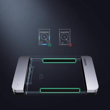 Ugreen pocket hard disk case 2.5 '' SATA 3.0 6Gbps gray + cable USB - USB Type C 0.5m (CM300)