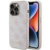 Guess 4G Metal Gold Logo Hülle für iPhone 15 Pro – Rosa
