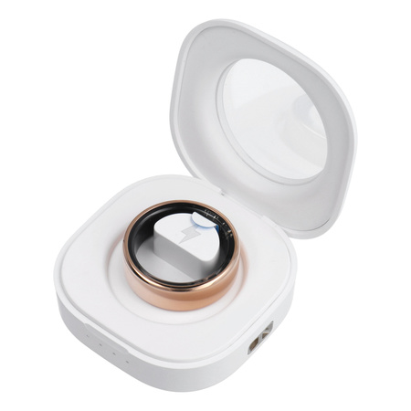 Smart Ring R11M- inteligentny pierścień ze stali ze stacją ładującą rozmiar 12 (21,4mm) złoty