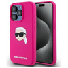 KARL LAGERFELD futerał do IPHONE 15 Pro kompatybilny z MagSafe KLHMP15LSKHPPLF (SIL KL Head Print) fuschia