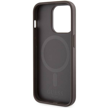 Guess 4G Printed Stripes MagSafe case for iPhone 15 Pro - brown