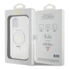Original Case IPHONE 13 / 14 / 15 Guess Hardcase Ring Stand Script Glitter MagSafe (GUHMP15SHRSGSD) transparent