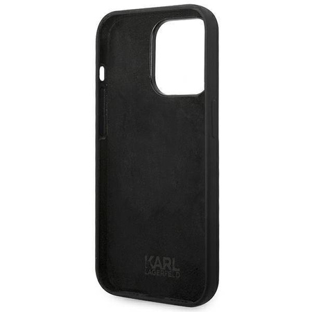 Original Handyhülle IPHONE 14 PRO MAX Karl Lagerfeld Hardcase Silicone Choupette Body schwarz