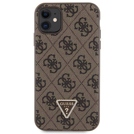 Original Handyhülle IPHONE 11 / XR Guess Hardcase Crossbody 4G Metal Logo (GUHCN61P4TDSCPW) braun
