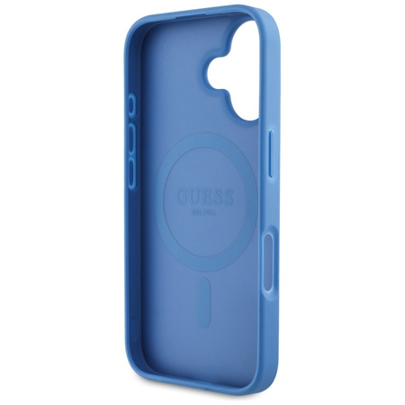 Original Case IPHONE 16 Guess 4G Circle Classic Logo MagSafe blue