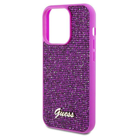 Oryginalne Etui GUESS Hardcase GUHCP14XPMSDGSF do iPhone 14 Pro Max (Disco Script Metal / fuksja)