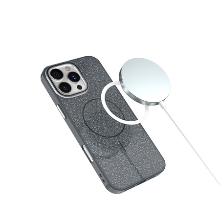 Nakładka Glitter Thin Mag do iPhone 16 Pro Max 6,9" czarna