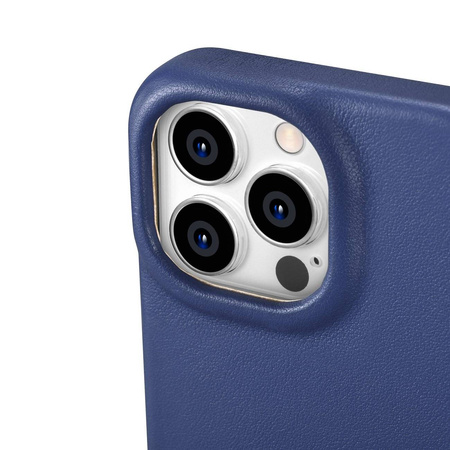 iCarer CE Premium Leather Folio Case for iPhone 14 Pro Max Flip Magnetic MagSafe Blue (WMI14220716-BU)