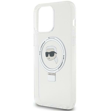 Etui Karl Lagerfeld Ring Stand Karl Head MagSafe do iPhone 15 Pro Max - białe