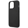 AMG AMHCP14XDOLBK iPhone 14 Pro Max 6,7 &quot;schwarz / schwarz Hardcase Leder Hot Stamped