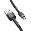  Nylonowy kabel przewód USB Micro Baseus cafule 1.5A 2 M CAMKLF-CG1 czarno- szary