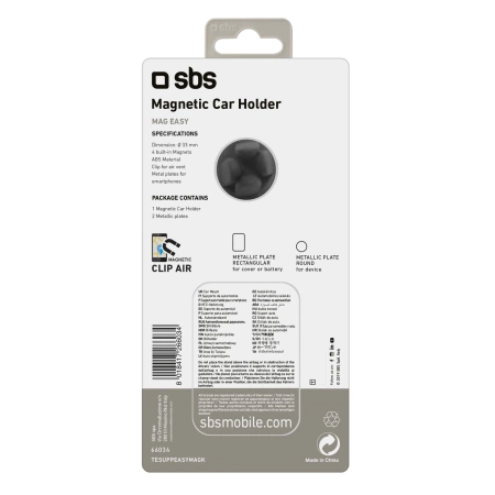 SBS TESUPPEASYMAGK MagSafe compatible smartphone holder for air vent - black