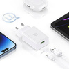 USAMS Ład. siec. QC3.0 18W Lightning2.1A 1m Fast Charging biały/white SC series (CC083)