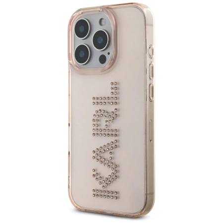 Karl Lagerfeld IML Rhinestones Logo iPhone 16 Pro Case - Pink