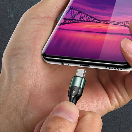 USAMS Kabel pleciony U55 2A micro USB czarny/black 1m SJ450USB01 (US-SJ450)