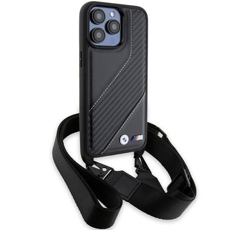 BMW M Edition Carbon Stripe &amp; Strap case for iPhone 15 Pro Max - black