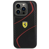Etui Ferrari Twist Metal Logo na iPhone 15 Pro - czarne