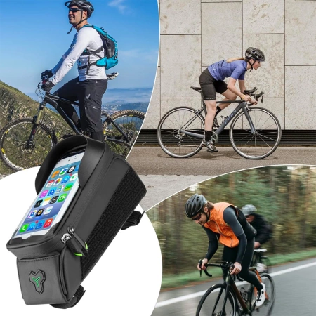 Rockbros 029-1BK Fahrradtasche für Rahmen mit Telefonabdeckung – Schwarz