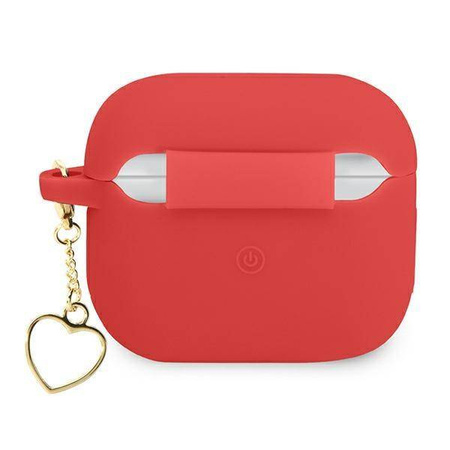 Oryginalne Etui APPLE AIRPODS 3 Guess Silicone Charm Heart Collection (GUA3LSCHSR) czerwone