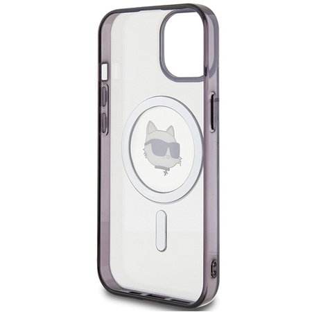 Karl Lagerfeld KLHMP15MHCHNOTK iPhone 15 Plus 6.7&quot; transparent hardcase IML Choupette`s Head MagSafe
