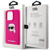 KARL LAGERFELD futerał do IPHONE 15 Pro kompatybilny z MagSafe KLHMP15LSKHPPLF (SIL KL Head Print) fuschia