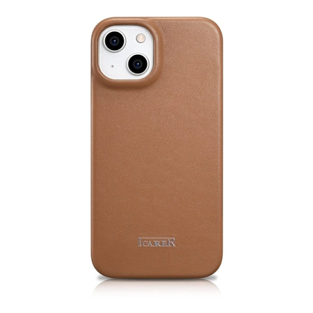iCarer CE Premium Leather Folio Case skórzane etui iPhone 14 Plus z klapką magnetyczne MagSafe brązowy (WMI14220715-BN)