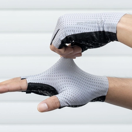 Rockbros Breathable Short Finger Cycling Gloves, Size: XXL - Gray